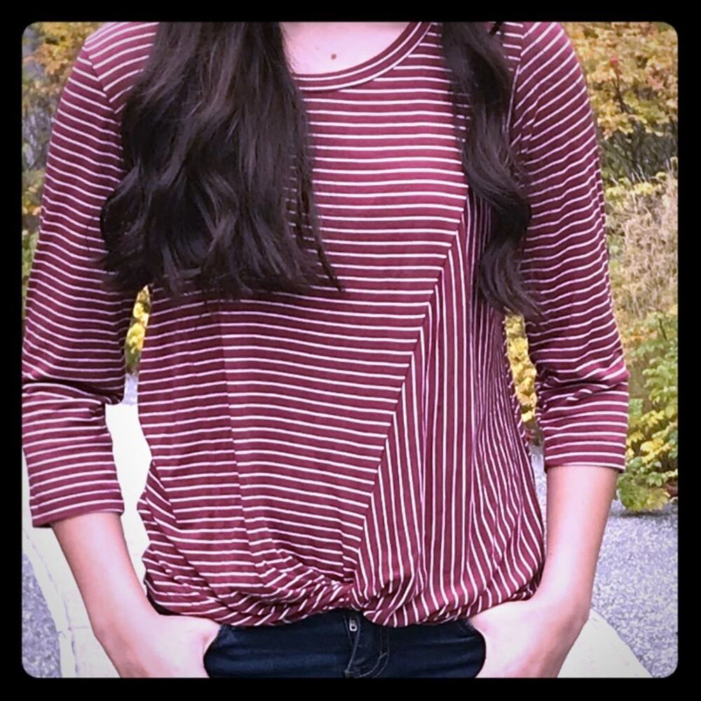 W5 Red and White Striped Top S